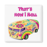 hippie van retro  how i roll magnets