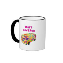 hippie van retro  how i roll coffee mugs