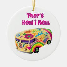 hippie van retro  how i roll christmas tree ornaments