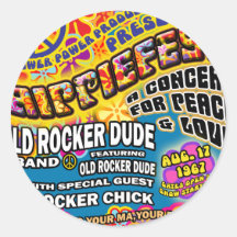 Hippiefest Concert Poster Stickers