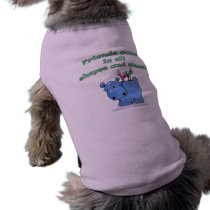 Hippo and Bird Friends Doggie T Shirt