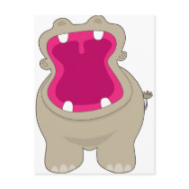 Hippo Big Mouth Post Card