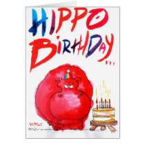 HIPPO BIRTHDAY cards