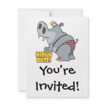 hippo butt bikini hippopotamus personalized announcements