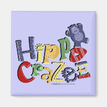 Hippo Crazee (on light colours) Magnet