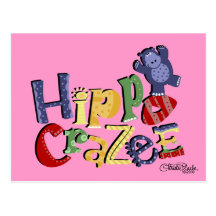 Hippo Crazee (on light colours) Postcards