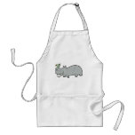 Hippo hanging out with his bird friend apron