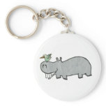 Hippo hanging out with his bird friend key chain