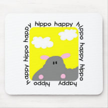 Hippo Happy Tshirts and Gifts Mouse Pad