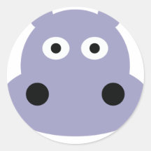 hippo head stickers