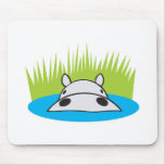 hippo hiding in water mousepads