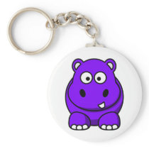 Hippo Purple Keychains