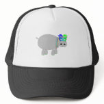Hippo with beads & a mask: Mardi Gras tees & more Trucker Hat