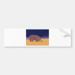 Hippopotamus and Rabbit Love Valentine Bumper Stickers