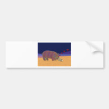 Hippopotamus and Rabbit Love Valentine Bumper Stickers