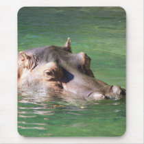 Hippopotamus Swimming On The Surface Mousepad