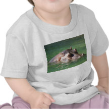 Hippopotamus Swimming On The Surface Tees