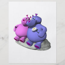 hippos in love custom flyer