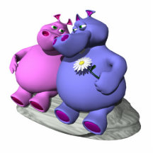hippos in love photo cut outs