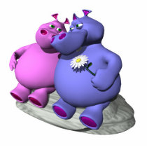 hippos in love photo cut outs