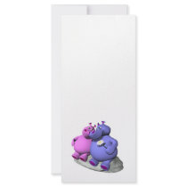 hippos in love full color rack card