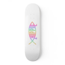 Hippy fish Rainbow Skate Board Deck