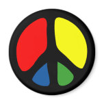 Hippy Groovy Peace Symbol magnets