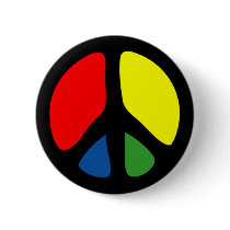 Hippy Groovy Peace Symbol Pin