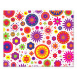 Hippy Rainbow Flowers Photographic Print
