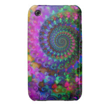 Hippy Rainbow Fractal Pattern iPhone 3 Case