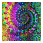 Hippy Rainbow Fractal Pattern Poster Photographic Print