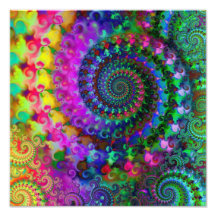 Hippy Rainbow Fractal Pattern Poster Photographic Print