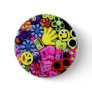 Hippy retro effect pinback button
