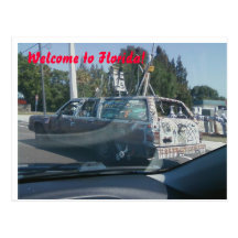Hippy Station wagon Postcard