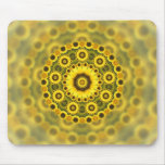 Hippy Sunflower Fractal Mandala Pattern Mouse Mat