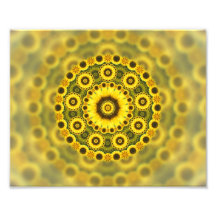 Hippy Sunflower Fractal Mandala Pattern Photo