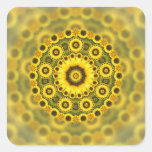 Hippy Sunflower Fractal Mandala Pattern Sticker