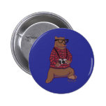 Hipster Bear Button (without text)