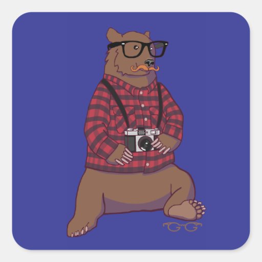 Hipster Bear Stickers (without text)