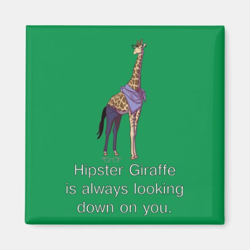 Hipster Giraffe Magnet