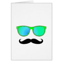 Hipster - Green Mirrored Shades Card