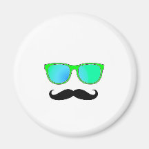 Hipster - Green Mirrored Shades Magnet