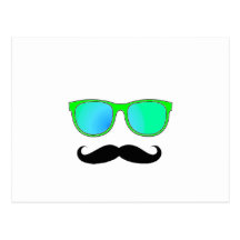 Hipster - Green Mirrored Shades Post Cards