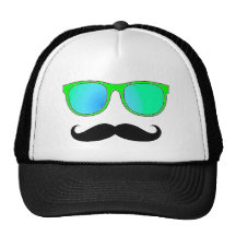 Hipster - Green Mirrored Shades Trucker Hat
