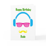 Hipster guy greeting card