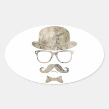 hipster moustache derby glasses 3 sticker
