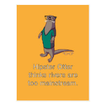 Hipster Otter Postcard