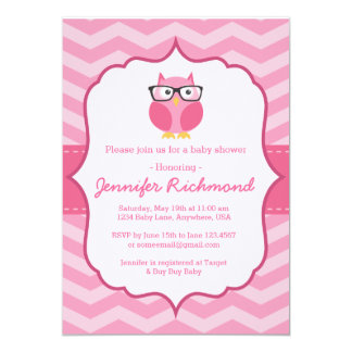 Hipster Owl Baby Shower Invitation