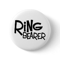 Hipster Ring Bearer Pinback Button