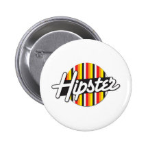 Hipster Rockabilly design Pinback Buttons